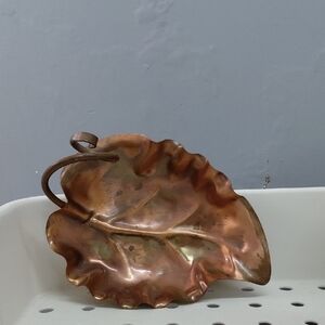Copper Leaf Decorative Dish